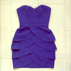 Club Monaco strapless purple cocktail dress